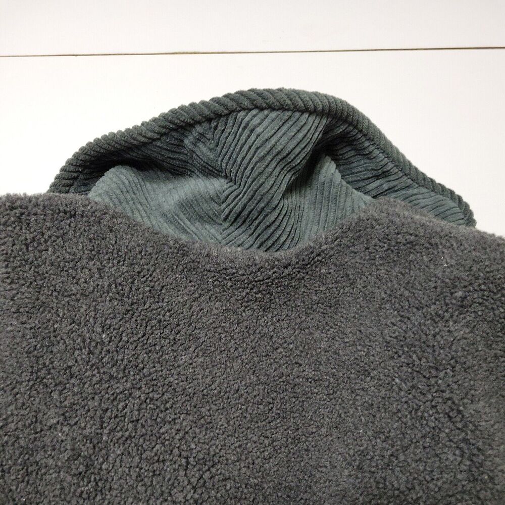 Outbrook Coat Women M Fleece Jacket Grey long Sleeve Button Patch Pockets Collar - Picture 13 of 14